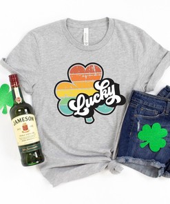 Shamrock Shirt, St Patricks Day Shirt, Rainbow Shirt, Retro Lucky Me Shirt, Irish Shirt, Watercolor Shirt