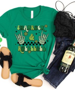 Shamrock and Roll, St. Patrick's Day Shirt, Funny St. Patrick's Day Shirt, St. Patrick's Day T-Shirt, Shamrock Shirt, St Paddys Day