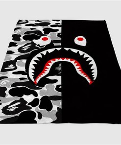 Shark Face Sherpa Fleece Blanket Gifts for Family, for Couple