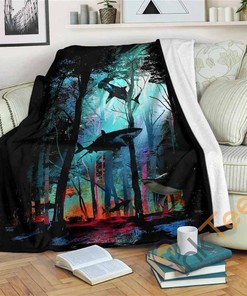 Shark Forest Sherpa Fleece Blanket Gifts for Family, for Couple