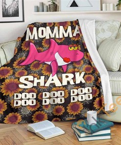 Shark Mom Sherpa Fleece Blanket Gifts for Family, for Couple