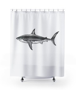Shark Week Jaws Shower Curtain for Bathroom Decor