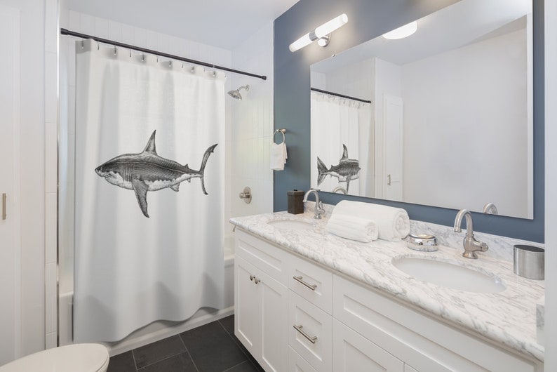 Shark Week Jaws Shower Curtain for Bathroom Decor - Image 2