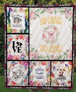 She'll Probably Bite Your Face Pig Quilt Blanket Bedding Set