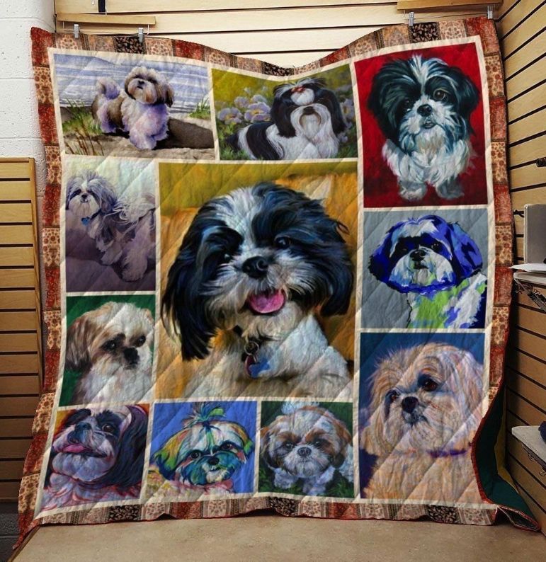 Shih Tzu Dog Quilt Blanket Bedding Set for Home Décor