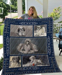 Shih Tzu Picture Quilt Blanket Bedding Set Great Customized Blanket Gifts For Birthday Christmas Thanksgiving