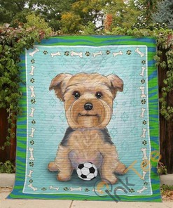 Shih Tzu Soccer Boy Quilt Blanket Bedding Set