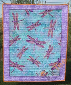Shimmer Dragonflies Quilt Blanket Bedding Set
