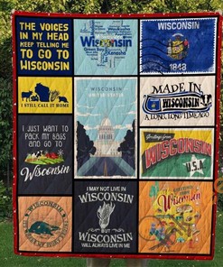 Show Your Wisconsin Pride Quilt Blanket Bedding Set with 2 Pillowcases