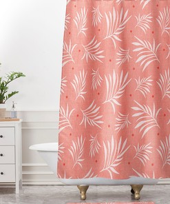 Shower Curtain, Bathroom Decor, Beach House Decor, Tropical Print Shower Curtain, Living Coral Decor, Summer, Palm Fronds