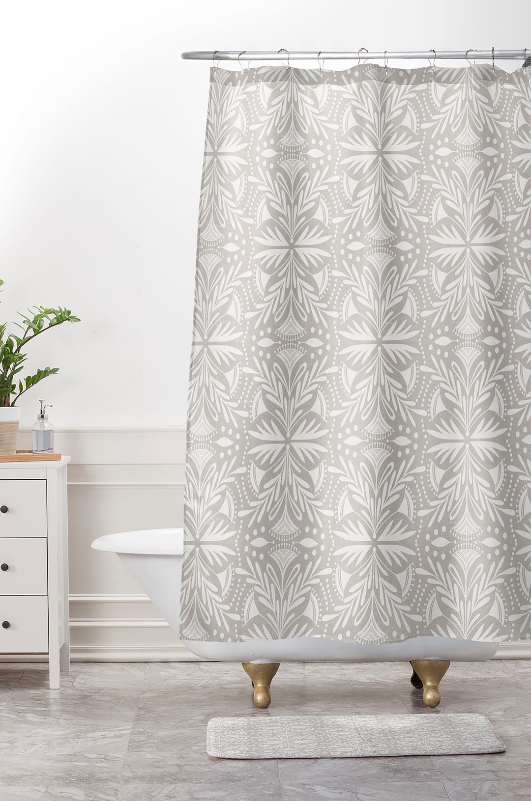 Shower Curtain, Bathroom Decor, Boho Shower Curtain, Home Decor, Fabric Shower Curtain, Beige Shower Curtain, Lenox Stone Design