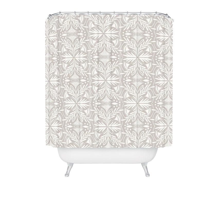 Shower Curtain, Bathroom Decor, Boho Shower Curtain, Home Decor, Fabric Shower Curtain, Beige Shower Curtain, Lenox Stone Design - Image 2