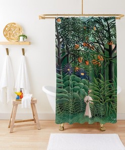 Shower Curtain Boho, Art Matisse Illustration, Shower Curtain Art Nouveau, Eco-Friendly, Waterproof Bathroom Decor,