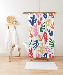 Shower Curtain Boho Mid-Century Abstract Patterns Matisse Trendy Shower Curtain Eco-Friendly Waterproof Abstract Decor