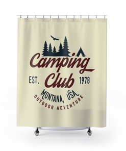 Shower Curtain Camping Club - RV Camper Trailer