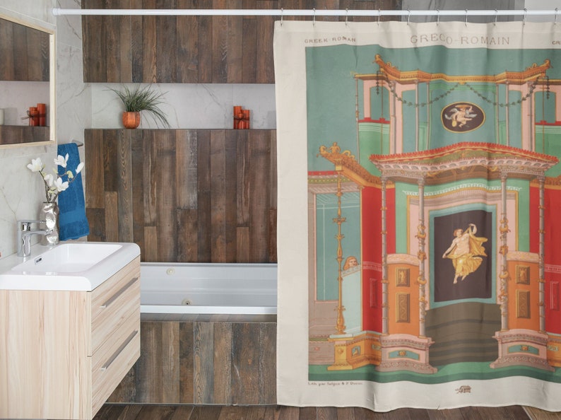 Shower Curtain Divine Greek Roman Eco-Friendly Waterproof Bath Curtain Divine Rome Greece - Image 2