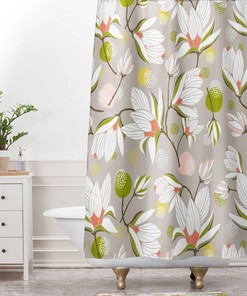 Shower Curtain, Fabric Shower Curtain, Floral Shower Curtain, Bathroom Decor, Beige Shower Curtain, Home Decor, Magnolia Blossom