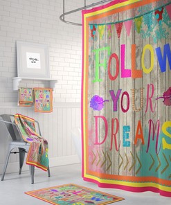 Shower Curtain, Follow Your Dreams, Vibrant Boho