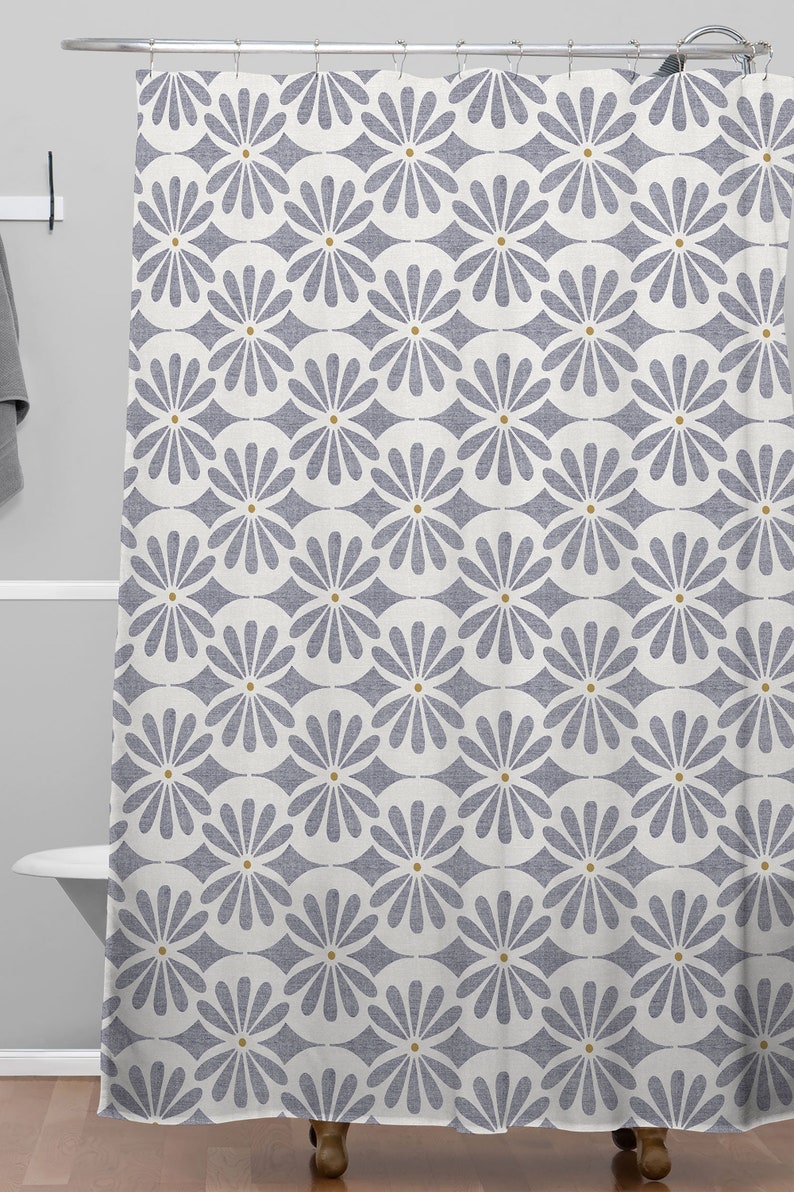 Shower Curtain, Geometric Shower Curtain, Fabric Shower Curtain, Bath Curtain, Moroccan Shower Curtain, Bathroom Decor, Modern Farmhouse - Image 3