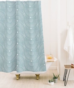 Shower Curtain, Geometric Shower Curtain, Fabric Shower Curtain, Bathroom Decor, Boho Shower Curtain, Boho Decor, Blue Shower Curtain