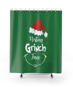 Shower Curtain Grinch Christmas