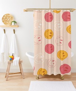 Shower Curtain Happy Smiles, Perfect Gift Bath Decor