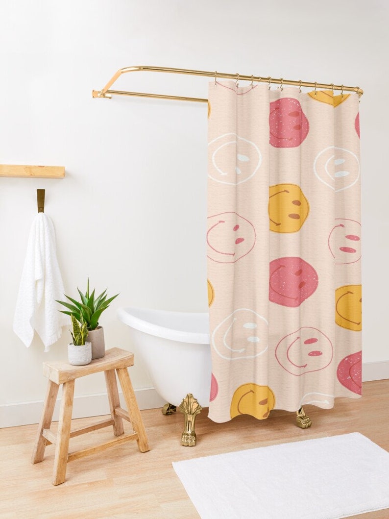Shower Curtain Happy Smiles, Perfect Gift Bath Decor - Image 3