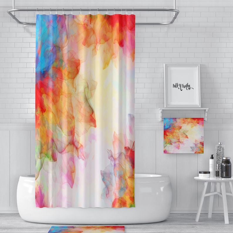 Shower Curtain, Home Decor, Bohoshower Curtains, Bath, Bath Towels, Bathroom Sets Summer Breeze - Image 2