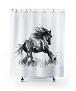Shower Curtain Horse - Horse Theme Bathroom