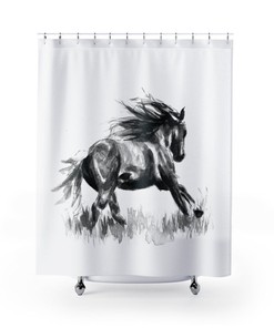 Shower Curtain Horse - Horse Theme Bathroom