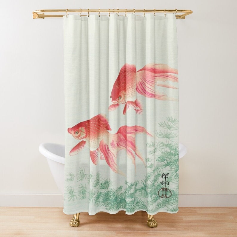 Shower Curtain Japanese Art, Fishes Bathroom Curtain, Japanese Decor, Koi Fish Print, Zen Bathroom Decor, Unique Gift - Image 2