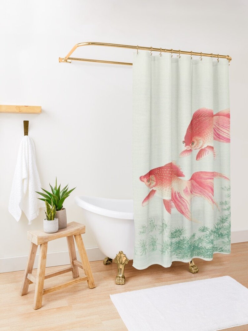 Shower Curtain Japanese Art, Fishes Bathroom Curtain, Japanese Decor, Koi Fish Print, Zen Bathroom Decor, Unique Gift - Image 3