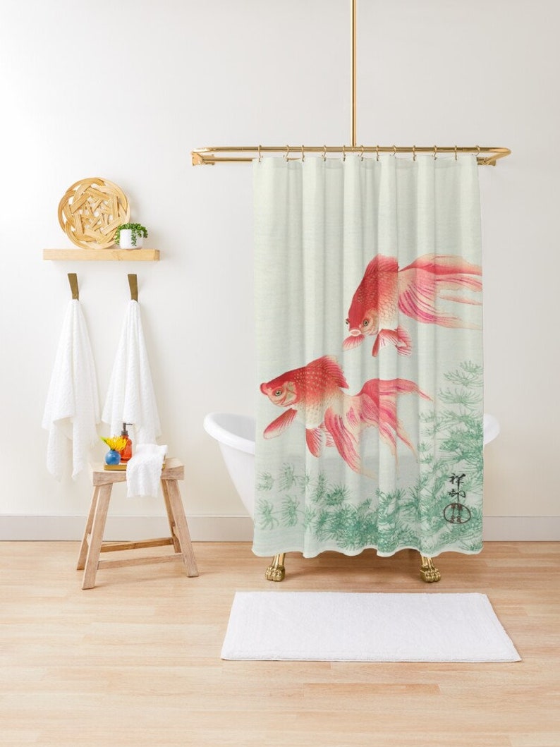 Shower Curtain Japanese Art, Fishes Bathroom Curtain, Japanese Decor, Koi Fish Print, Zen Bathroom Decor, Unique Gift - Image 4