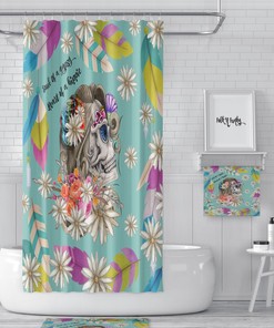 Shower Curtain, Lady Skull, Gypsy, Sugar Skulls, Day Of The Dead, Bath Mat, Bath Towels