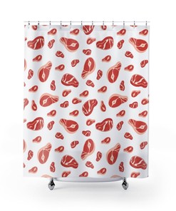 Shower Curtain Meat Meat Meat Steak And Meat Modern Pattern Tile