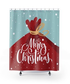 Shower Curtain Merry Christmas Santa Claus