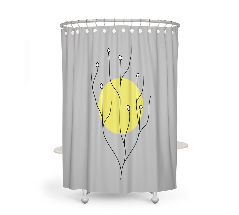 Shower Curtain Mid Century Modern Sun for Bathroom Decor, Home Decor - Image 2