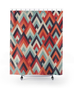 Shower Curtain Modern Mid Century Art Deco - Tile Pattern