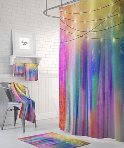 Shower Curtain, Northern Nights, Gypsy Boho, Optional Bath Mat and Towels