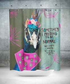 Shower Curtain Peacock Humorous Being Me Quote For Bathroom Decor