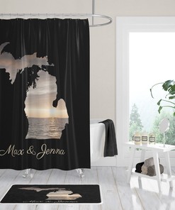 Shower Curtain, Personalized Michigan, Bath Towel, Bath