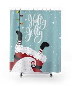 Shower Curtain Santa Claus Merry Christmas Funny