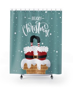 Shower Curtain Santa Claus Merry Christmas Funny Gift