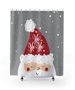 Shower Curtain Santa Claus Merry Christmas Holiday