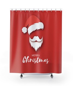 Shower Curtain Santa Claus Merry Christmas Holiday