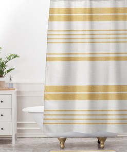 Shower Curtain, Stripe Shower Curtain, Yellow Stripe Farmhouse Shower Curtain, Fabric Shower Curtain, Yellow Shower Curtain, Yellow