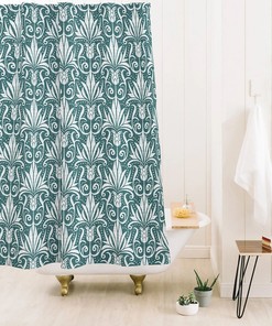 Shower Curtain, Teal Shower Curtain, Cottagecore Shower Curtain, Fabric Shower Curtain, Bath Curtain, Teal Bathroom Decor, Farmhouse