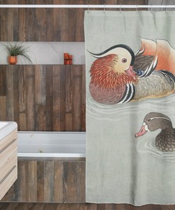 Shower Curtain Vintage Japanese Style Eco-Friendly Waterproof Bath Curtain Vintage Japanese