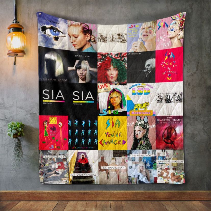 Sia Furler Album Covers Quilt Blanket Great Customized Blanket Gifts For Birthday Christmas Thanksgiving