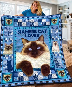 Siamese Cat Lover Quilt Blanket Bedding Set Great Customized Gifts For Birthday Christmas Thanksgiving